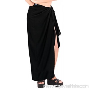 LA LEELA Sarong Bathing Suit Pareo Wrap Bikini Cover ups Womens Skirt Swimsuit Swimwear Black p163 B07P2MBWK9